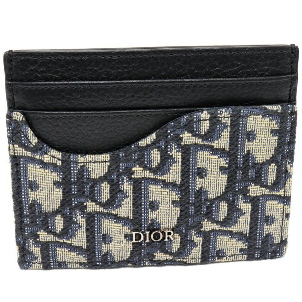 Dior Saddle Dior Oblique Jacquard Grained Calfskin Card Holder